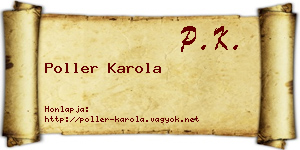 Poller Karola névjegykártya